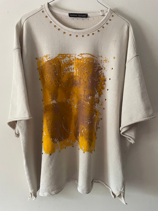 ‘VINO MURAL’ boxy crop T shirt