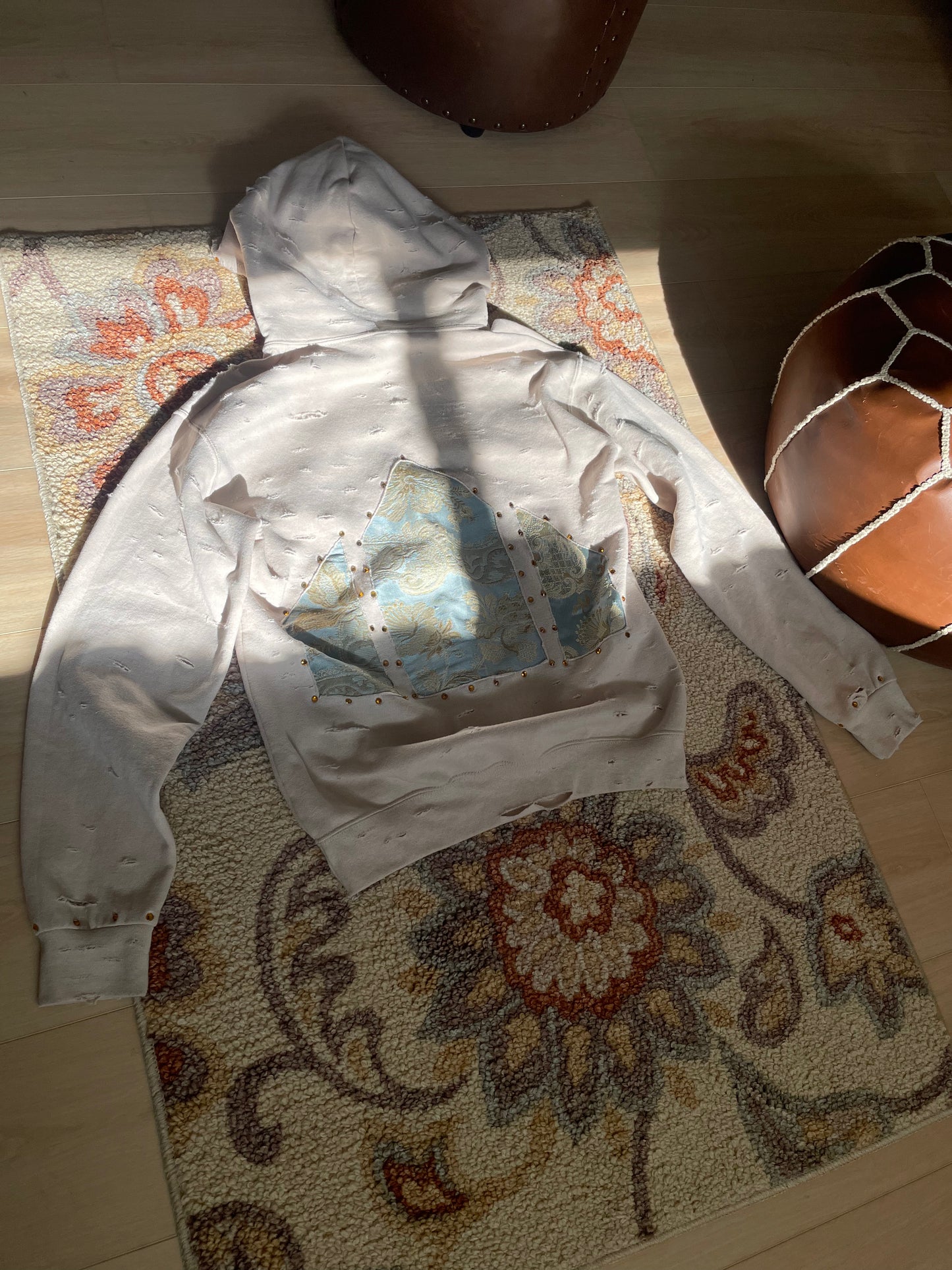 ‘Baby blue stain glass’ hoodie